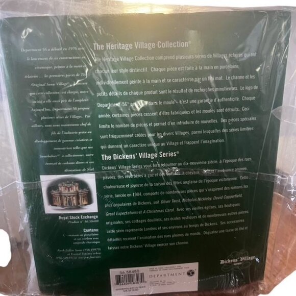 Department 56 New Dicken's Village Royal Stock Exchange Lighted Building - Picture 3 of 4